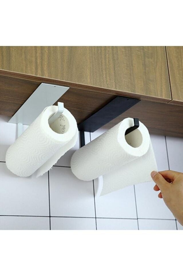 Metal Mat Siyah Ve Beyaz Kağıt Rulo Havluluk, Peçetelik