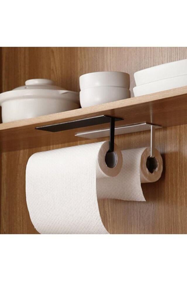 Metal Mat Siyah Ve Beyaz Kağıt Rulo Havluluk, Peçetelik