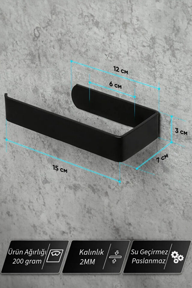 Yapışkanlı Tuvalet Kağıtlığı - Dekoratif Banyo Askısı Peçetelik