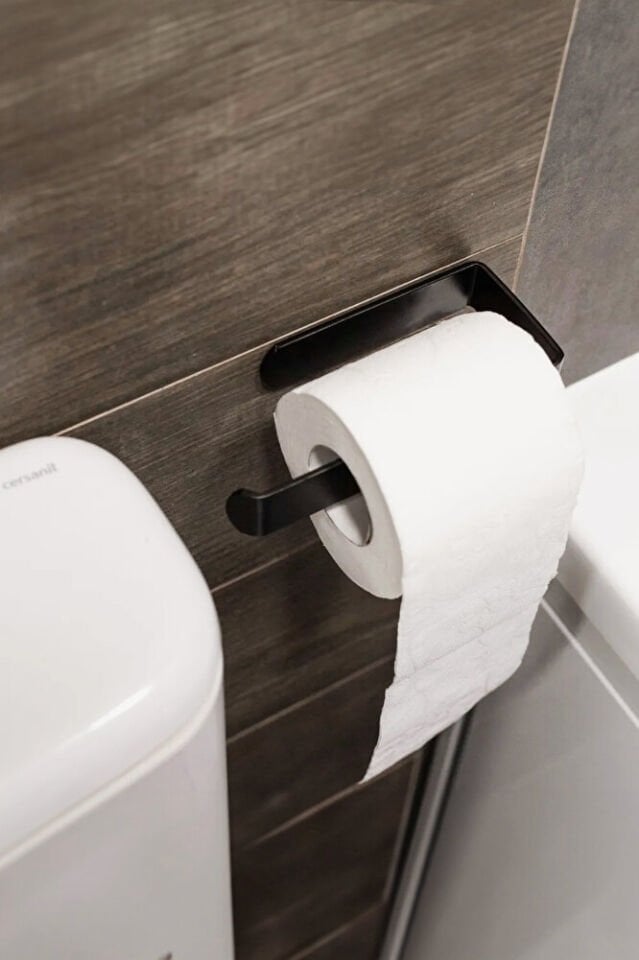 Yapışkanlı Tuvalet Kağıtlığı - Dekoratif Banyo Askısı Peçetelik