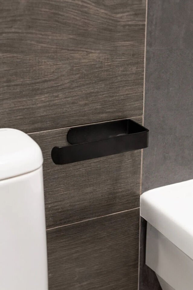 Yapışkanlı Tuvalet Kağıtlığı - Dekoratif Banyo Askısı Peçetelik