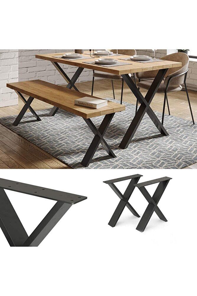 Metal Bank-sehpa-orta Sehpa Ayağı 2 Adet Ayak 42 Cm Mobilya Ayağı