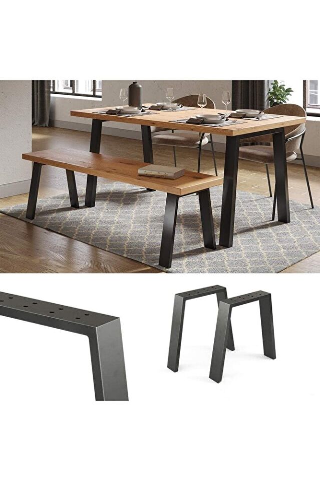 Yemek Masası- Çalışma Masası Ayağı Metal Ayak 2 Adet Ayak 72 Cm