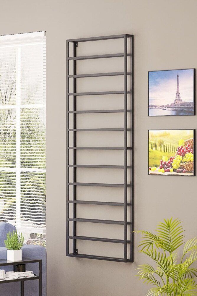 13 Katlı Metal Şarap Rafı, Duvara Monte, Şaraplık, Estetik ve Pratik Tasarım