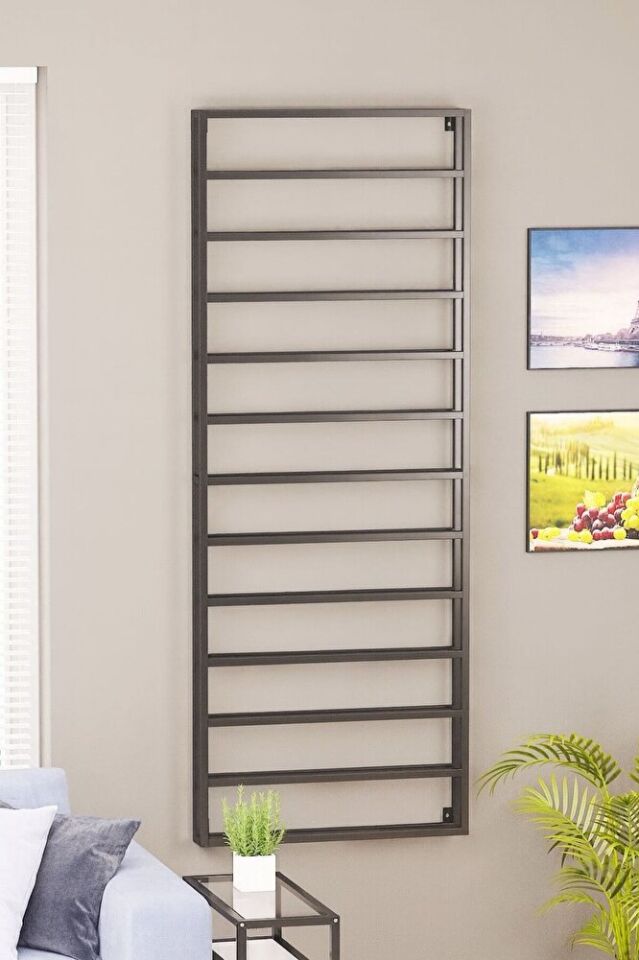 Duvara Monte 10 Katlı Şarap Rafı Metal Şaraplık