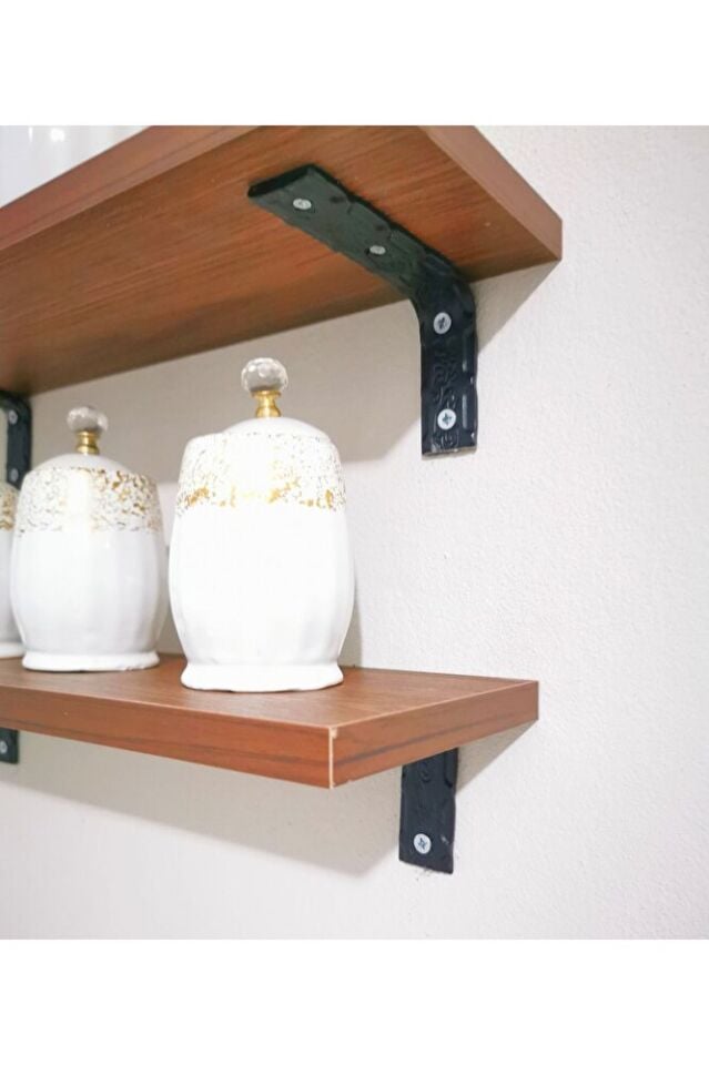 Demir Raf Ayağı 4 Adet 8X12 L Demir Raf Altı Tutacağı Siyah Montaj Aparatı