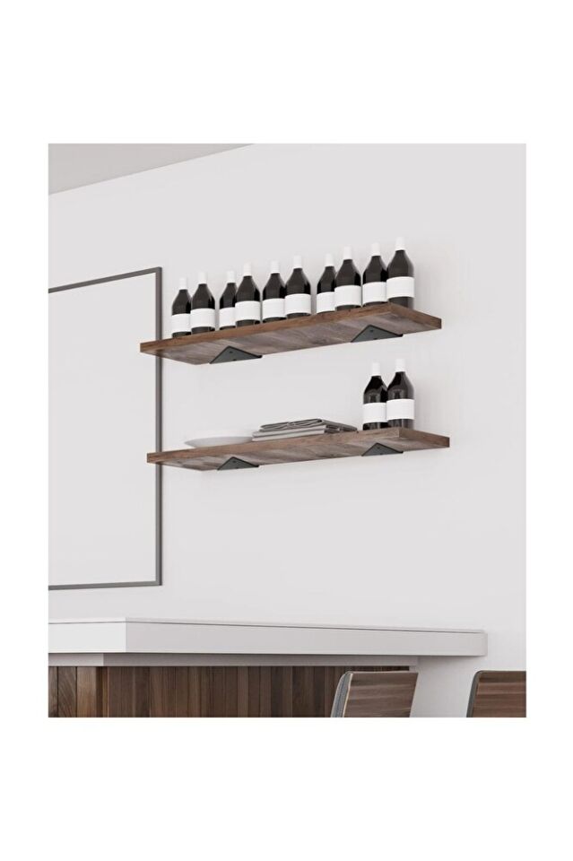 4'lü Gizli Duvar Rafı Askı Aparatı - Sağlam Metal Üçgen Raf Tutucu