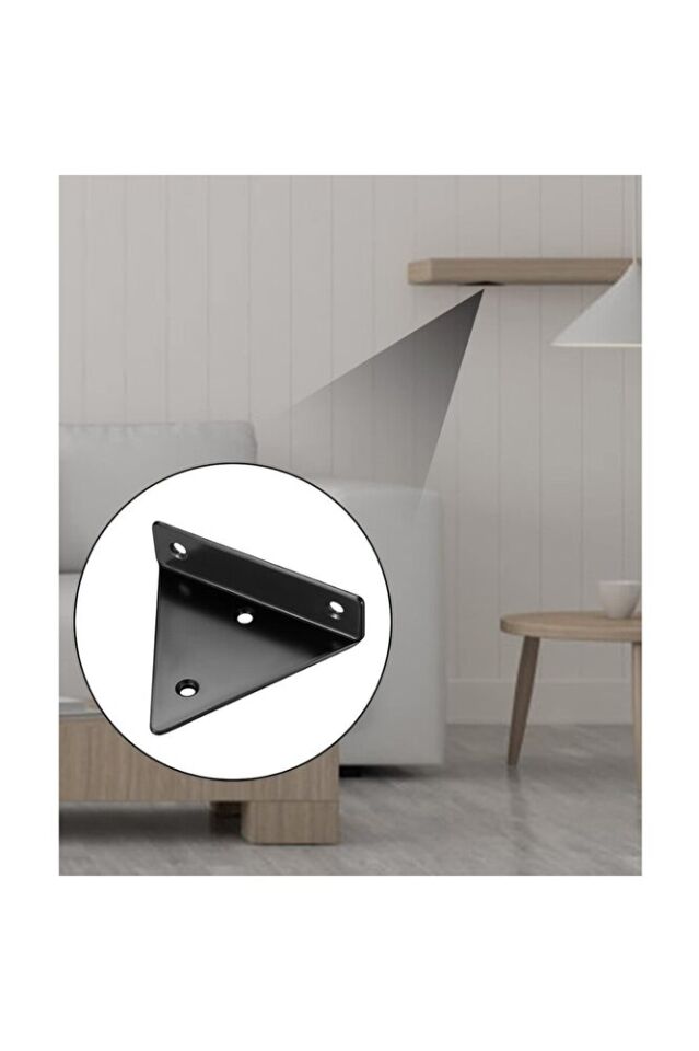 4'lü Gizli Duvar Rafı Askı Aparatı - Sağlam Metal Üçgen Raf Tutucu