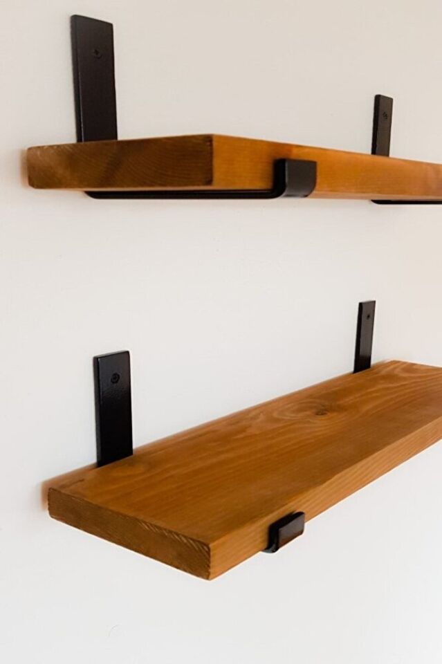 Raf Altı Ayak Raf Tutucu J Demir 8x14 Cm Siyah Montaj Aparatı (4 ADET)