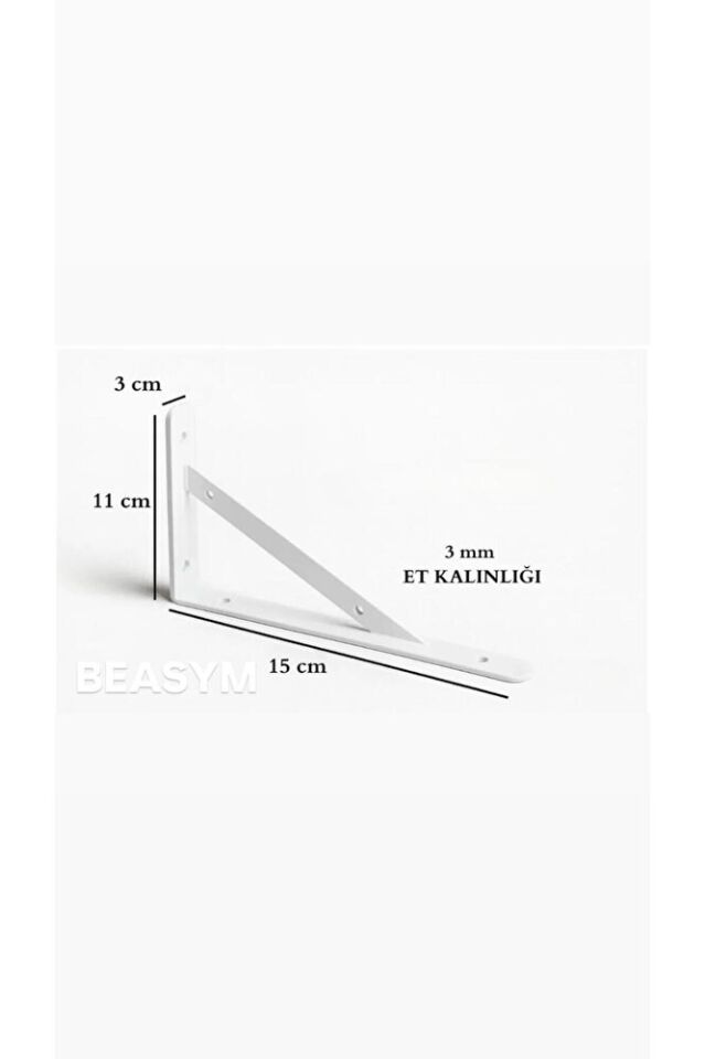 Raf Altı Dekoratif Raf Tutucu Ayak Ferforje Beyaz 11X15 cm 2 Adet