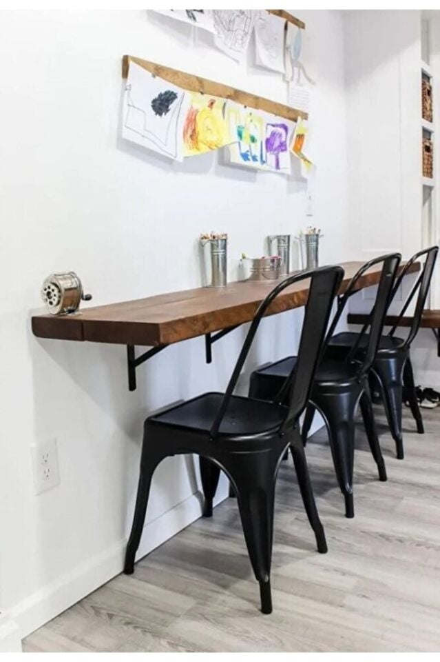 Ağır Yük Raf Altı Ayak Raf Tutucu Destekli L Demir 33 X 50 Cm Siyah Montaj Aparatı (2 ADET)