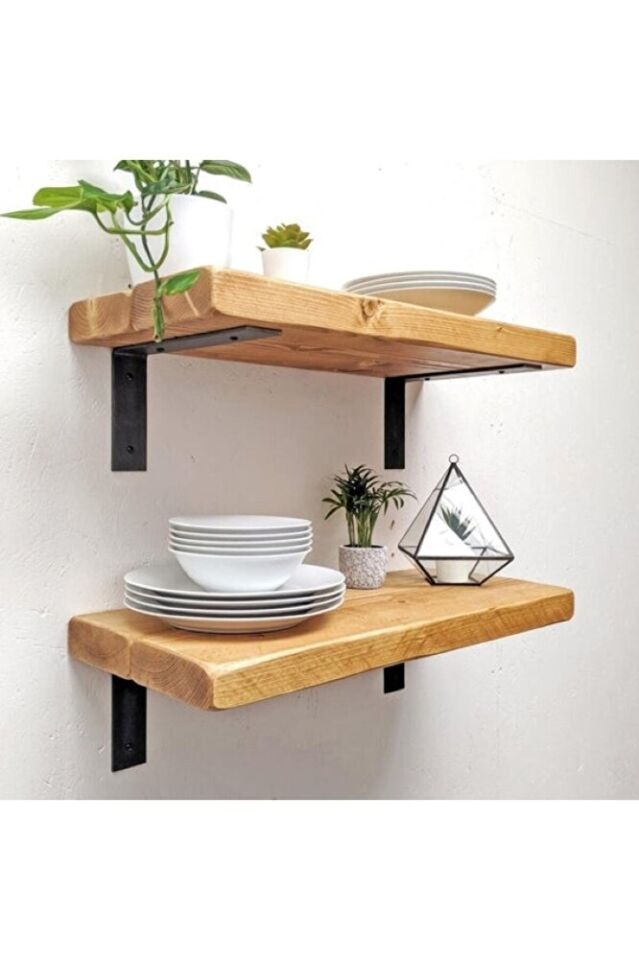 Raf Altı Ayak Raf Tutucu Ters L Demir 12 X 25 Cm Siyah Montaj Aparatı (2 ADET)