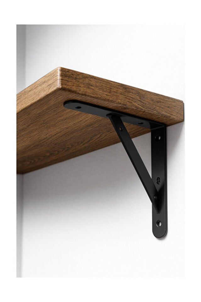 Raf Altı Dekoratif Raf Tutucu Ayak Ferforje Siyah 11X15 cm 2 Adet