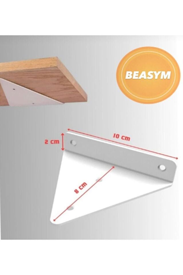 4'li Gizli Duvar Rafı Askı Aparatı - Sağlam Metal Üçgen Raf Tutucu Braketi