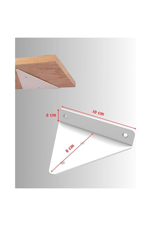 4'li Gizli Duvar Rafı Askı Aparatı - Sağlam Metal Üçgen Raf Tutucu Braketi