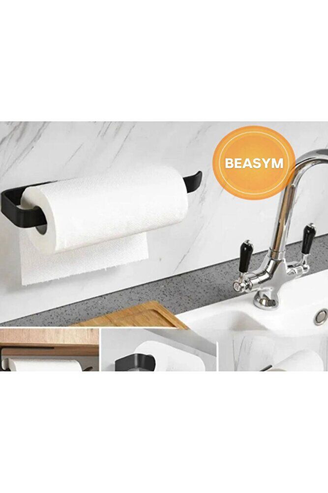 2 ADET Paslanmaz Siyah ,kağıt Rulo Havluluk, Peçetelik, Yapışkanlı ,banyo Askısı 2 Adet
