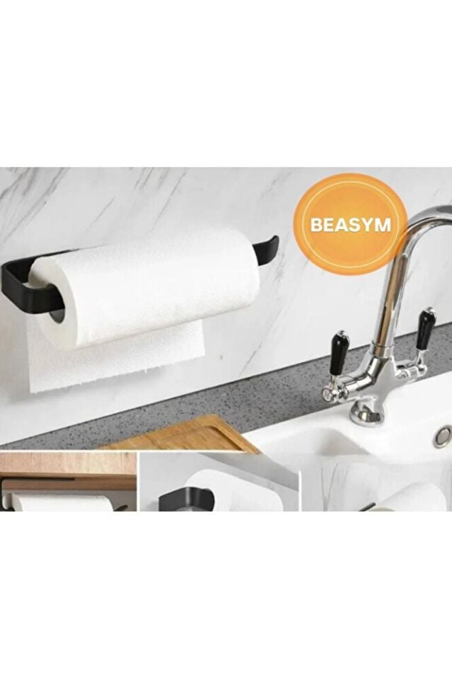 2 ADET Paslanmaz Siyah ,kağıt Rulo Havluluk, Peçetelik, Yapışkanlı ,banyo Askısı 2 Adet