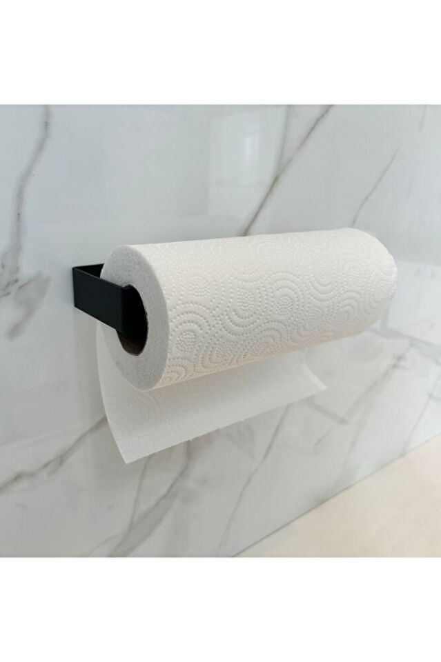 Metal Kağıt Havluluk Havlu Askısı Tutucu Duvara Bantla Monte Dolaba Asılabilir 26,5x7x3 Cm