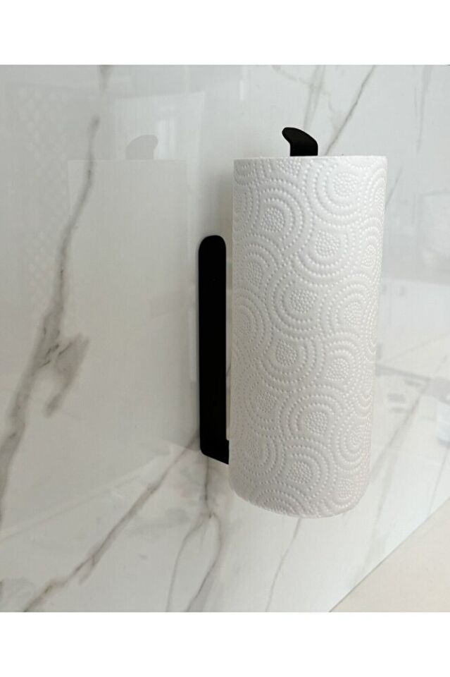 Metal Kağıt Havluluk Havlu Askısı Tutucu Duvara Bantla Monte Dolaba Asılabilir 26,5x7x3 Cm