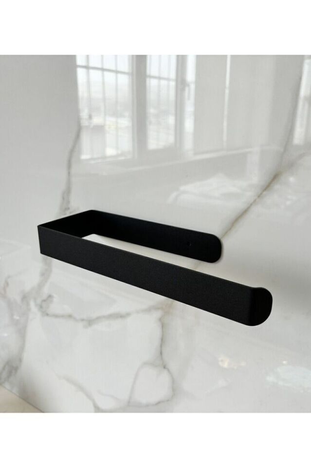 Metal Kağıt Havluluk Havlu Askısı Tutucu Duvara Bantla Monte Dolaba Asılabilir 26,5x7x3 Cm